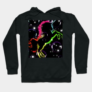 Neon color unicorn bubbles Hoodie